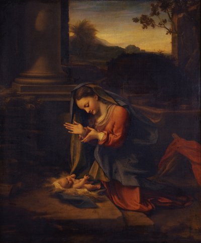 Madonna adorando al Niño, c. 1525 de Antonio da Correggio