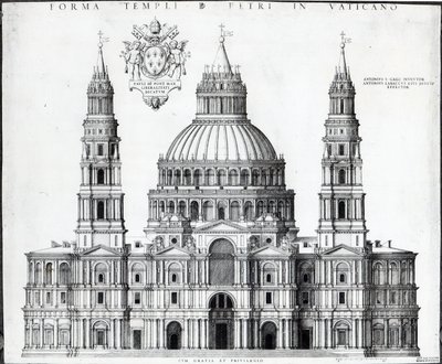 Plano para San Pedro, Roma, 1539 de Antonio da Sangallo