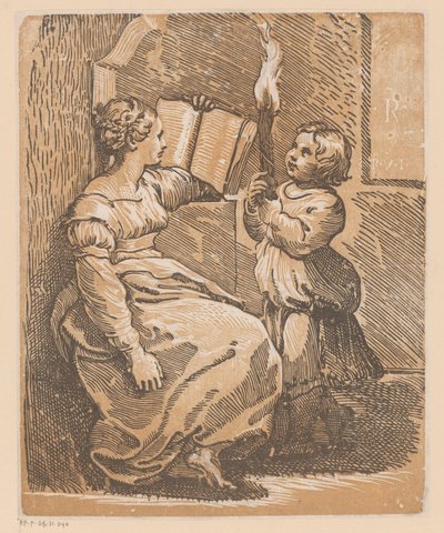 Lectura de Sibila con el niño de Antonio da Trento (attributed to)