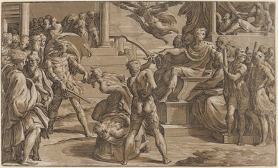 El martirio de los santos Pedro y Pablo, c. 1530 de Antonio da Trento