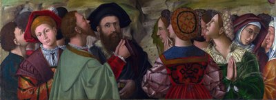 "La familia Giusti de Verona, Italia" Pintura de Antonio da Vendri (c. 1476-1555), óleo sobre lienzo, 55 x 153 cm, c. 1520 London National Gallery de Antonio da Vendri