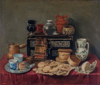 Bodegón con un cofre de ébano de Antonio de Pereda