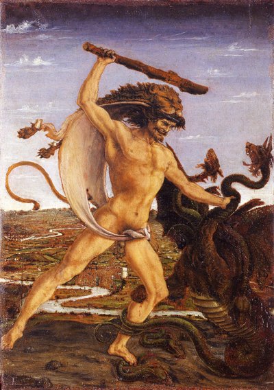 Hércules y la Hidra y Hércules y Anteo de Antonio del Pollaiolo