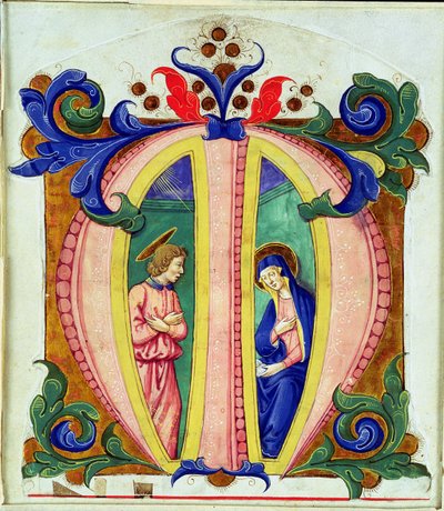 Inicial historiada M que representa la Anunciación de Antonio di Niccolo di Lorenzo