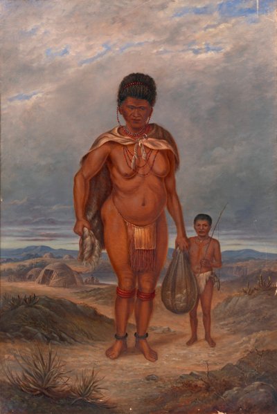 Mujer y niños hotentotes de Antonion Zeno Shindler