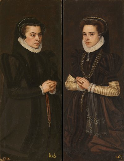 Margarita de Parma y María de Portugal, esposa de Alejandro Farnesio de Antonis Mor
