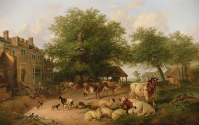 Escena de granja de Antonius Josephus Madlener