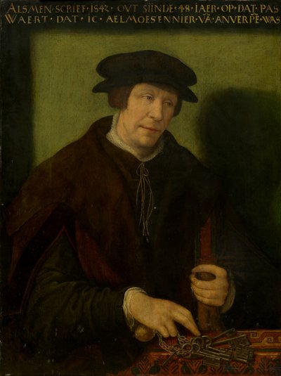 Retrato de un limosnero de Amberes, 1542 de Antwerp 16th Century