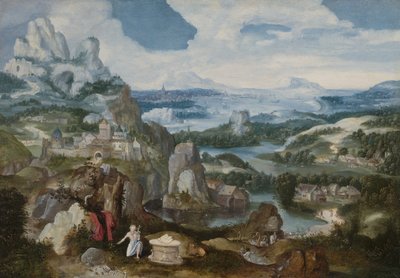 Paisaje con San Jerónimo penitente, 1530-40 de Antwerp School