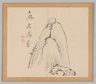 Álbum doble de estudios de paisajes después de Ikeno Taiga, Volumen 1 hoja 10, siglo XVIII de Aoki Shukuya