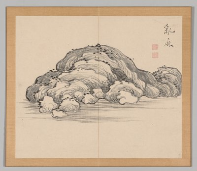 Álbum doble de estudios de paisajes después de Ikeno Taiga, Volumen 1 hoja 12, siglo XVIII de Aoki Shukuya