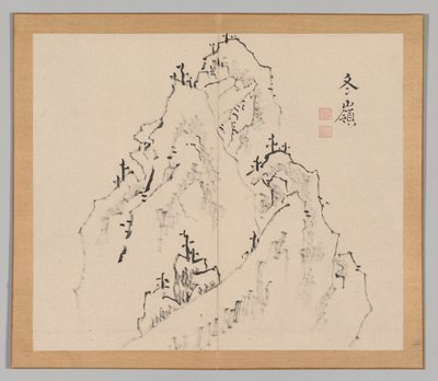 Doble álbum de estudios de paisajes después de Ikeno Taiga, Volumen 1 hoja 25, siglo XVIII de Aoki Shukuya