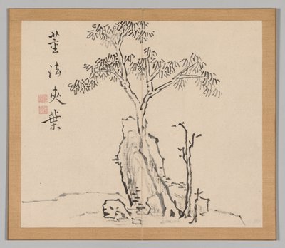 Doble Álbum de Estudios de Paisaje después de Ikeno Taiga, Volumen 1 hoja 4, siglo XVIII de Aoki Shukuya