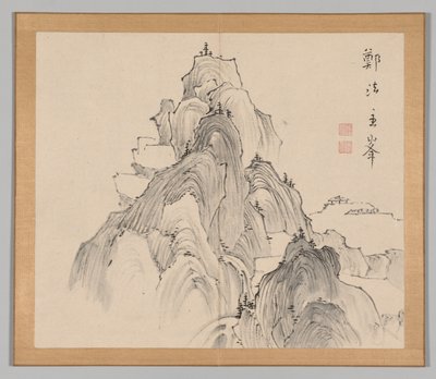 Álbum doble de estudios de paisajes después de Ikeno Taiga, Volumen 2 hoja 2, siglo XVIII de Aoki Shukuya