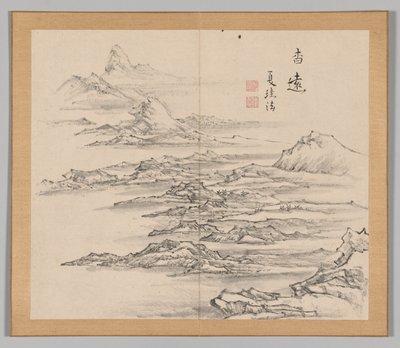 Doble álbum de estudios de paisajes después de Ikeno Taiga, Volumen 2 hoja 5, siglo XVIII de Aoki Shukuya