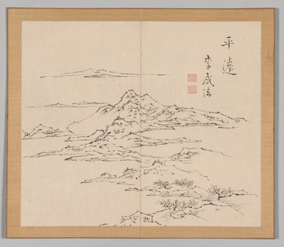 Doble álbum de estudios de paisajes después de Ikeno Taiga, Volumen 2 hoja 8, siglo XVIII de Aoki Shukuya