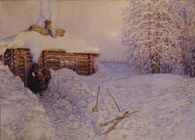 Banya en invierno, 1919 de Apollinari Mikhailovich Vasnetsov