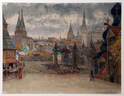 La place des strelets - Decoración para la ópera ""La Khovanchtchina"" de Modeste Moussorgski (1839-1881) - The Strelets
