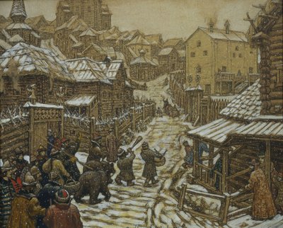 Los entrenadores de osos. Vieja Moscú, 1911 de Apollinari Mikhailovich Vasnetsov