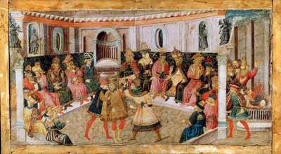 El Asesinato de Julio César, siglo XV de Apollonio di Giovanni di Tommaso