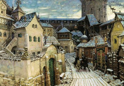 Un heraldo, en la mañana en el Kremlin, 1913 de Appolinari Mikhaylovich Vasnetsov