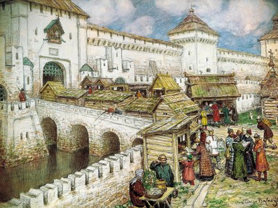 Librerías en el Puente del Cristo Salvador de Appolinari Mikhaylovich Vasnetsov