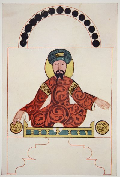 Retrato contemporáneo de Saladino, c.1180, reproducido en The Outline of History: being a plain history of life and mankind por H.G. Wells, Londres de Arabic School