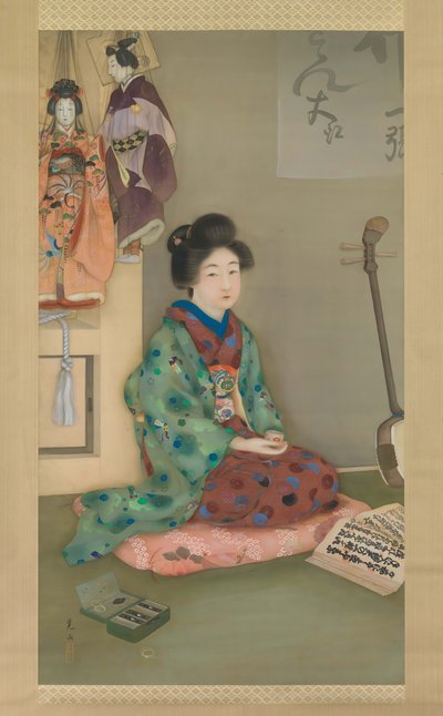 Cantante Femenina para el Teatro de Marionetas Joruri, ca. 1920 de Arai Kou