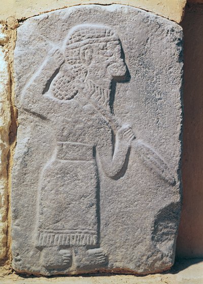 Ortostato que representa a un soldado del Palacio de Kapara, Rey de Guzama, Tell Halaf, Siria de Aramaean