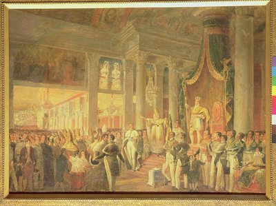 Coronación de Dom Pedro II (1825-91) (óleo sobre lienzo) de Araujo Porto Alegre