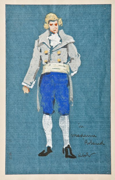 Boceto para teatro (acuarela sobre papel de arroz) de Arcangelo Salvarani