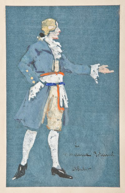 Boceto para teatro (acuarela sobre papel de arroz) de Arcangelo Salvarani