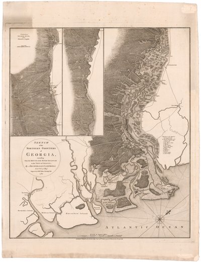 Mapa de las fronteras septentrionales de Georgia por Campbell de Archibald (after) Campbell