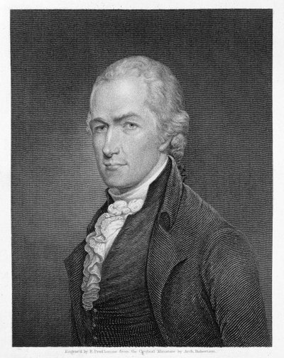 Alexander Hamilton grabado por John Francis Eugene Prud