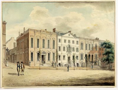 Esquina noreste de las calles Wall y William, Ciudad de Nueva York, 1798 de Archibald Robertson