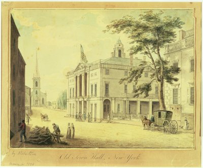 El antiguo Ayuntamiento (Federal Hall) de la ciudad de Nueva York, 1798 de Archibald Robertson