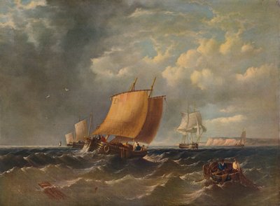 Un lugre de pesca frente a la costa de Kent, c1854, 1938 de Archibald Webb