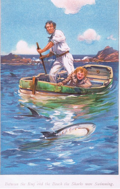 Entre el arrecife y la playa nadaban los tiburones, 1900s de Archibald Webb