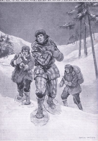 A través de desiertos sin caminos hacia Labrador (Donald Smith) (ilustración de Cassells Romance of Famous Lives, c.1940) de Archibald Webb