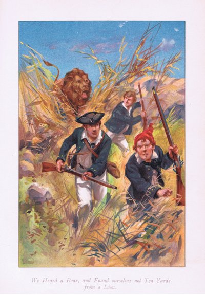 Oímos un rugido y nos encontramos a menos de diez metros de un león, 1900s de Archibald Webb
