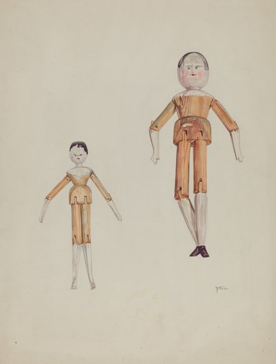 Muñecas articuladas de madera de Arelia Arbo