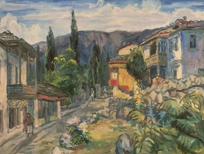 Una calle tártara en Yalta, 1932 de Aristarkh Vasilievic Lentulov