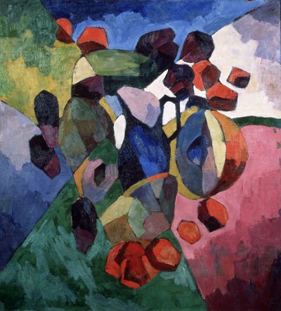 Jarra azul y frutas, 1913 de Aristarkh Vasilievic Lentulov
