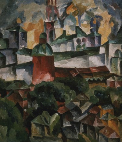 Paisaje con el Monasterio de la Trinidad-Sergio, 1920 de Aristarkh Vasilievic Lentulov
