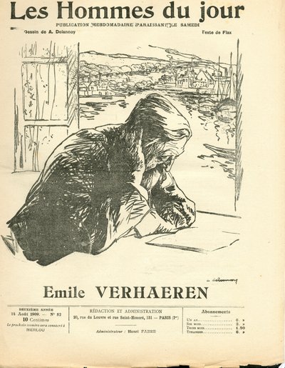 Portada de "Les Hommes du jour", Satírico en N & B de Aristide Delannoy