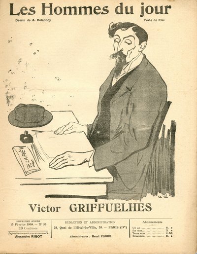 Portada de Les Hommes du jour, Satirique en N & B de Aristide Delannoy