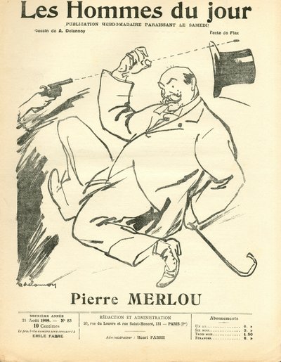 Portada de "Les Hommes du jour", Satírico en N & B de Aristide Delannoy
