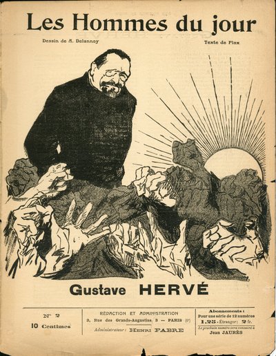 Portada de Les Hommes du jour, número 2, Satírico en N & B de Aristide Delannoy