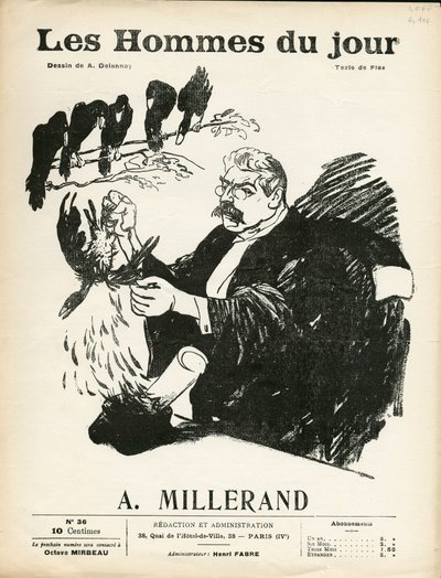 Portada de "Les Hommes du jour", número 36, Satírico en N & B de Aristide Delannoy