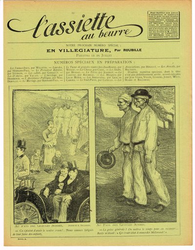 Portada de "El Plato de Mantequilla", Satírico en Colores de Aristide Delannoy